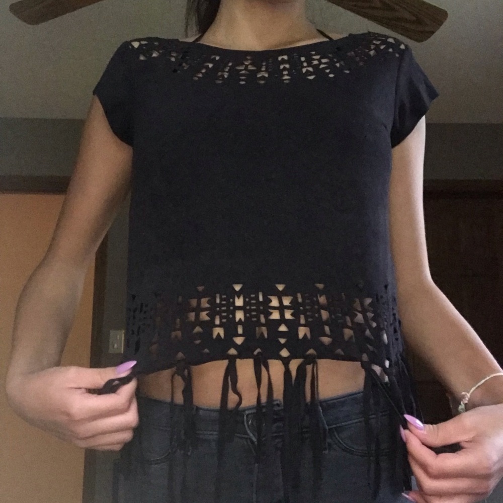 Black Indian/Tribal Style Top